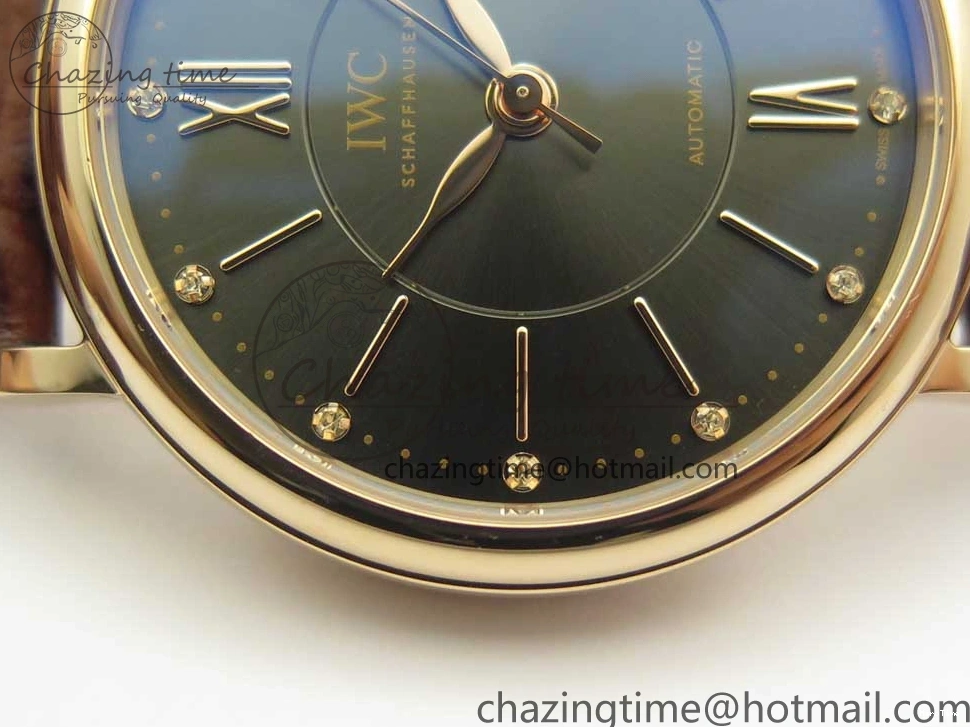 MIROTIME 0428 SportInspired Portofino IW458101 RG MK 1:1 Best Edition Gray Dial On Brown Leather Strap MIYOTA 7165